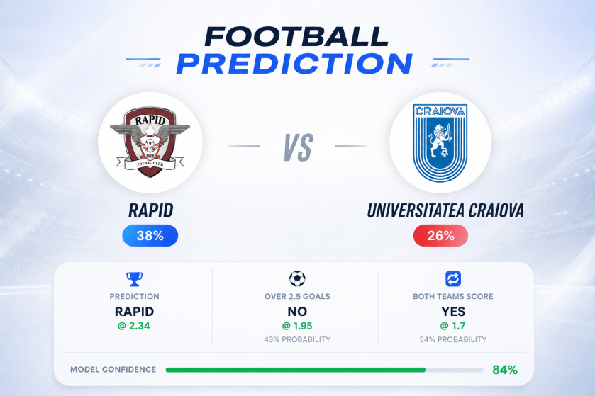 Prediction Rapid vs Universitatea Craiova | 25.05.2026 | Liga I